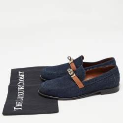 مملوكة مسبقًا Hermès Blue Denim Destin Loafers Size 36.5