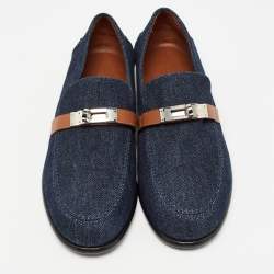 مملوكة مسبقًا Hermès Blue Denim Destin Loafers Size 36.5
