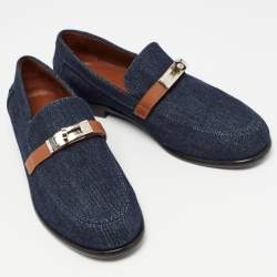 مملوكة مسبقًا Hermès Blue Denim Destin Loafers Size 36.5