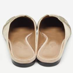 Hermes Beige Suede Roxane Flat Mules Size 37.5