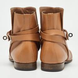 Hermes Brown Leather Neo Ankle Boots Size 39