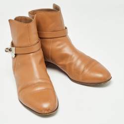 Hermes Brown Leather Neo Ankle Boots Size 39
