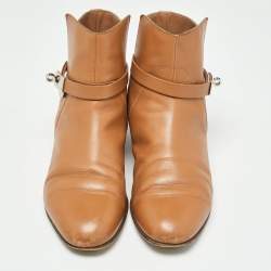 Hermes Brown Leather Neo Ankle Boots Size 39