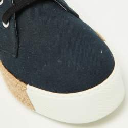 Pre Owned Hermes Navy Blue Canvas Rosa Espadrille Sneakers Size 37