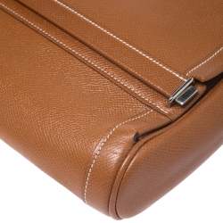 Pre Owned Hermes Cognac Courchevel Leather Toiletry Case