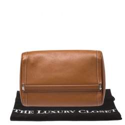 Pre Owned Hermes Cognac Courchevel Leather Toiletry Case