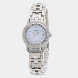 Hermes Silver Stainless Steel Clipper CL4.210 Quartz Women's Wristwatch 29 mm