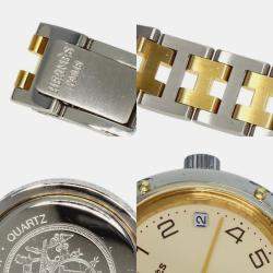 Hermes Ivory Yellow Gold Plated Stainless Steel Clipper Quartz Women's Wristwatch 24 mm