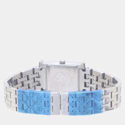 Hermes Blue Stainless Steel Heure H HH1.210 Quartz Women's Wristwatch 21 mm