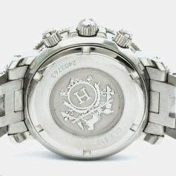 Pre Owned Hermes Blue Shell Stainless Steel Clipper Quartz Women's Wristwatch 33 mm