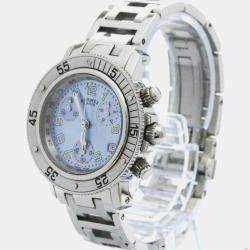 Pre Owned Hermes Blue Shell Stainless Steel Clipper Quartz Women's Wristwatch 33 mm