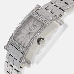 Hermes Ivory Stainless Steel Heure H Quartz Women's Wristwatch 21 mm