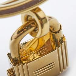 Hermes Champagne Gold Plated Leather Kelly Women's Wristwatch 20MM