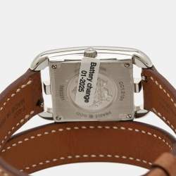 Hermes Mother Of Pearl Diamond Leather Cape Cod CC1.210c Women's Wristwatch 23 mm