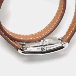 Hermes Mother Of Pearl Diamond Leather Cape Cod CC1.210c Women's Wristwatch 23 mm