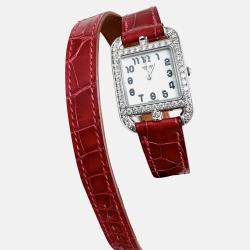 Hermes Steel Large Diamond CAPE COD W043610WW00 Women's Wristwatch 23 mm