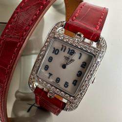 Hermes Steel Large Diamond CAPE COD W043610WW00 Women's Wristwatch 23 mm