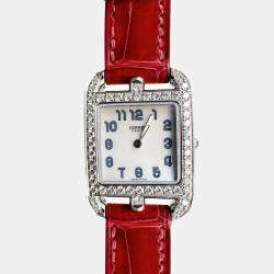 Hermes Steel Large Diamond CAPE COD W043610WW00 Women's Wristwatch 23 mm