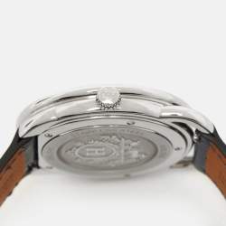 Hermes Blue Diamond Stainless Steel Alligator Arceau Soleil AR5.330 Women's Wristwatch 36 mm