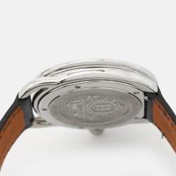 Hermes Blue Diamond Stainless Steel Alligator Arceau Soleil AR5.330 Women's Wristwatch 36 mm