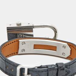 Pre Owned Hermès Mother of Pearl Stainless Steel Alligator Kelly KE1.231 Women's Wristwatch 20 mm