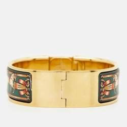 Hermes Champagne Gold Plated Stainless Steel Loquet L01.201 Women's Wristwatch 19 mm