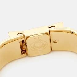 Hermes Champagne Gold Plated Stainless Steel Loquet L01.201 Women's Wristwatch 19 mm