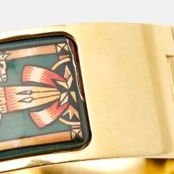 Hermes Champagne Gold Plated Stainless Steel Loquet L01.201 Women's Wristwatch 19 mm