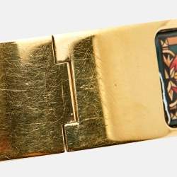 Hermes Champagne Gold Plated Stainless Steel Loquet L01.201 Women's Wristwatch 19 mm