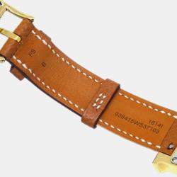 Hermes Yellow Gold Plated Stainless Steel Heure H Quartz Women's Wristwatch 25 mm