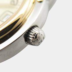 Hermes Beige Yellow Gold Plated Stainless Steel Clipper CL4.220 Quartz Women's Wristwatch 24 mm