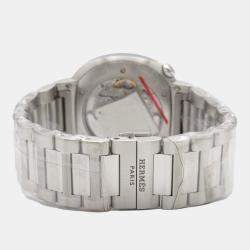 Hermes Silver Stainless Steel Cut  SD1.510 Automatic Women's Wristwatch 36 mm