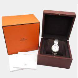 Hermes Silver Stainless Steel Cut  SD1.510 Automatic Women's Wristwatch 36 mm