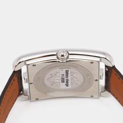 Hermes Silver Stainless Steel Alligator Leather Cape Cod CC1.810 Women's Wristwatch 33 mm