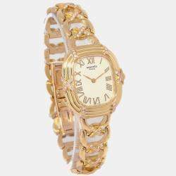 Hermes White 18k Yellow Gold Ruban FA1.272 Quartz Women's Wristwatch 23 mm
