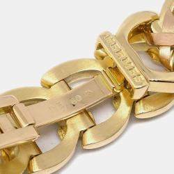Hermes White 18k Yellow Gold Ruban FA1.272 Quartz Women's Wristwatch 23 mm