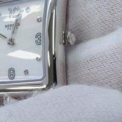 Pre Owned Hermes Cape Cod CC1.210.290 Quartz Mother of Pearl Stainless Steel Women's Wristwatch 23 mm