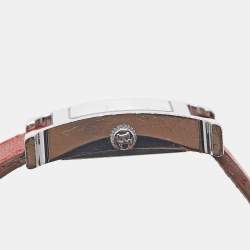 Pre Owned Hermes White Stainless Steel Leather Heure H HH1.210 Women's Wristwatch 21 mm