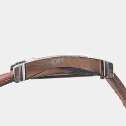 Pre Owned Hermes White Stainless Steel Leather Heure H HH1.210 Women's Wristwatch 21 mm