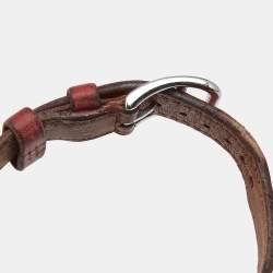 Pre Owned Hermes White Stainless Steel Leather Heure H HH1.210 Women's Wristwatch 21 mm