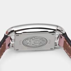 Pre Owned Hermès Silver Dial Stainless Steel Leather Cape Cod CC1.210a  Women's Wristwatch 23 mm