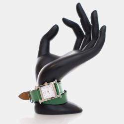 Pre Owned Hermes Heure H Quartz White Stainless Steel Women's Wristwatch 21 mm