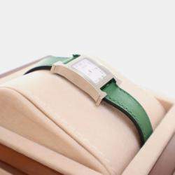 Pre Owned Hermes Heure H Quartz White Stainless Steel Women's Wristwatch 21 mm