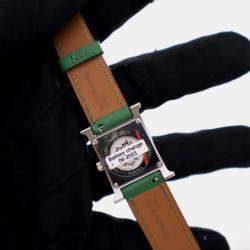 Pre Owned Hermes Heure H Quartz White Stainless Steel Women's Wristwatch 21 mm