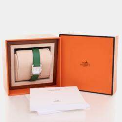Pre Owned Hermes Heure H Quartz White Stainless Steel Women's Wristwatch 21 mm