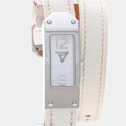 Pre Owned Hermes Kelly 2 KT1.210 Quartz White Stainless Steel Women's Wristwatch 16 mm
