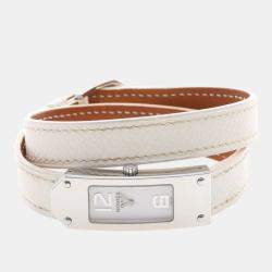 Pre Owned Hermes Kelly 2 KT1.210 Quartz White Stainless Steel Women's Wristwatch 16 mm