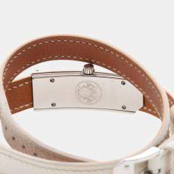 Pre Owned Hermes Kelly 2 KT1.210 Quartz White Stainless Steel Women's Wristwatch 16 mm