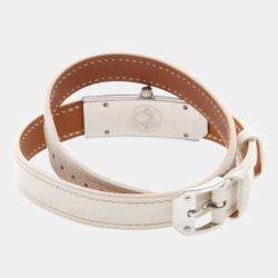 Pre Owned Hermes Kelly 2 KT1.210 Quartz White Stainless Steel Women's Wristwatch 16 mm
