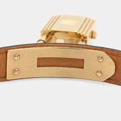 Pre Owned Hermes Kelly Quartz Burgundy Stainless Steel Women's Wristwatch 20 mm